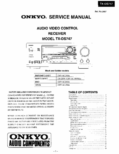 onkyo TX-DS747 Service Manual