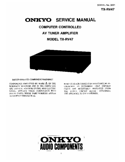 Onkyo TXRV47 Service manual