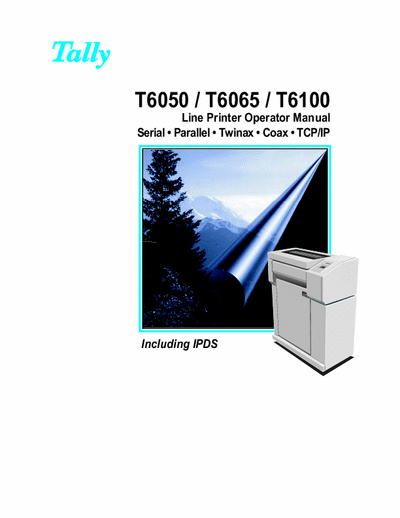 Tally Genicom T6100 Tally Genicom T6050, T6065, T6100 Line Printer Operator Manual