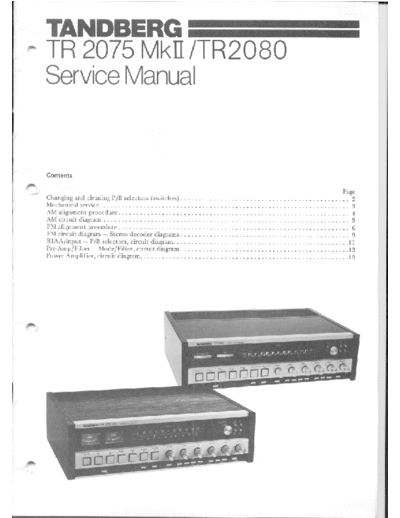 Tandberg TR2075 MkII TR 2075 MkII / TR 2080 Service Manual