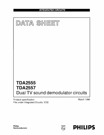 Philips TDA2555 Philips Quality Data Sheet