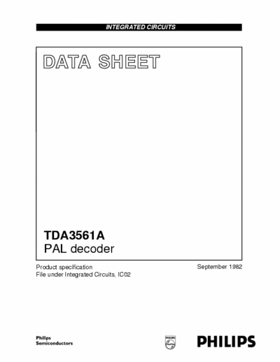 Philips TDA3561a Philips Quality Data Sheet