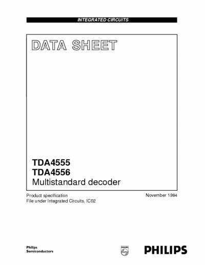 Philips TDA4555 Philips Quality Data Sheet