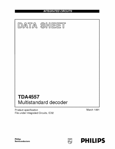 Philips TDA4557 Philips Quality Data Sheet