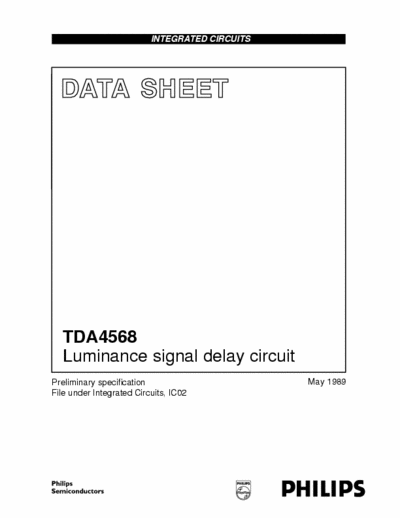 Philips TDA4568 Philips Quality Data Sheet