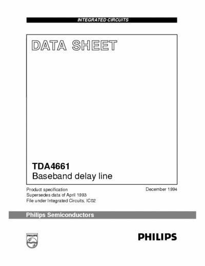 Philips TDA4661 Philips Quality Data Sheet