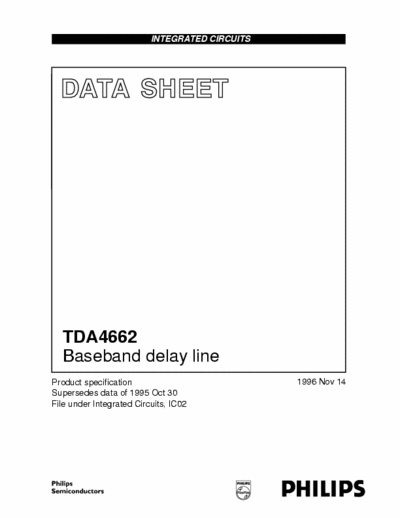 Philips TDA4662 Philips Quality Data Sheet