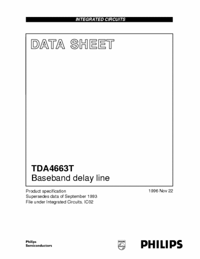 Philips TDA4663t Philips Quality Data Sheet