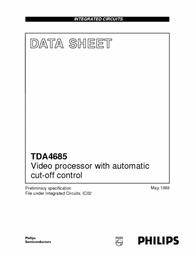 Philips TDA4685 Philips Quality Data Sheet