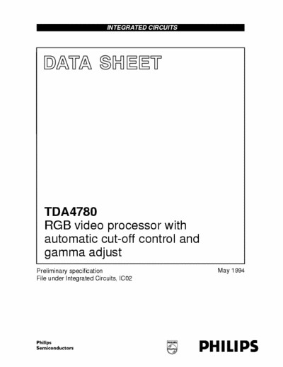 Philips TDA4780 Philips Quality Data Sheet