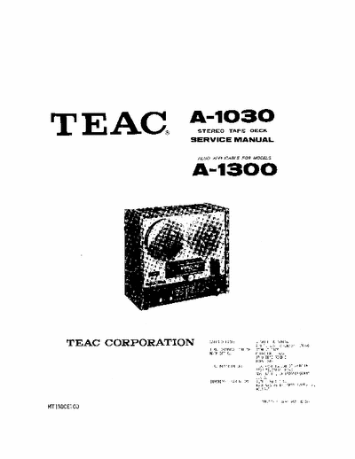 Teac A1030, A1300 tape deck