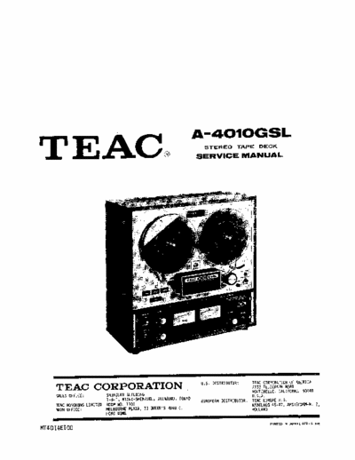 Teac A4010GSL tape deck