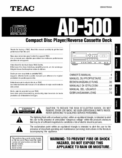 Teac AD500 cd + cassette deck