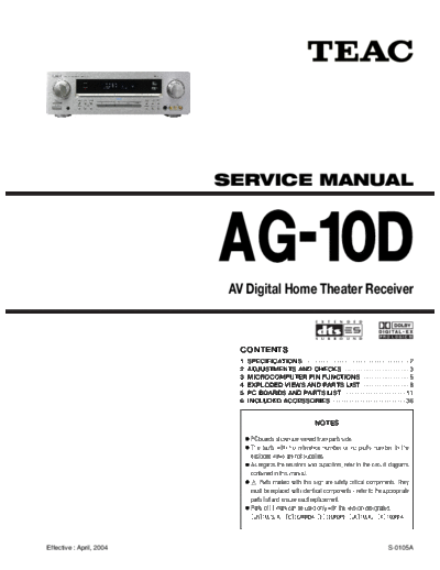 Teac AG10D receiver (ver.docs)
