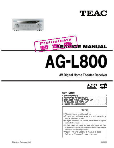Teac AGL800 receiver