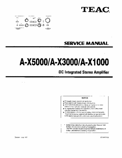 Teac AX1000, AX3000, AX5000 integrated amplifier