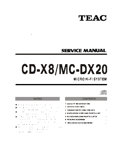 Teac CDX8, MCDX20 audio micro system