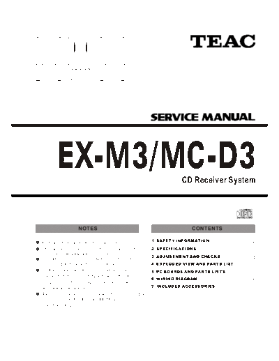 Teac EXM3, MCD3 audio system