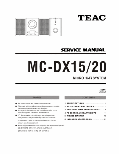 Teac MCDX15, MCDX20 audio micro system