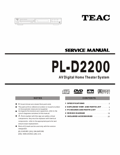 Teac PLD2200 receiver - dvd home theater
