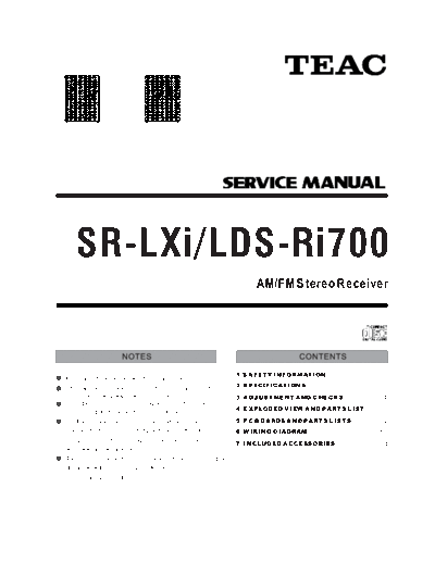 Teac SRLXi, LDSRi700 receiver