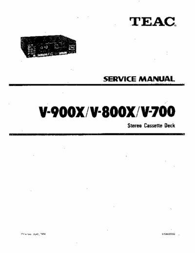 Teac V700, V800X, V900X cassette deck