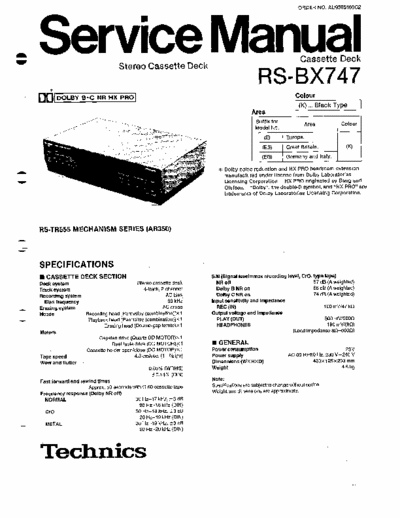 Technics RSBX747 cassette deck