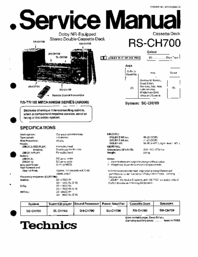 Technics RSCH700 cassette deck