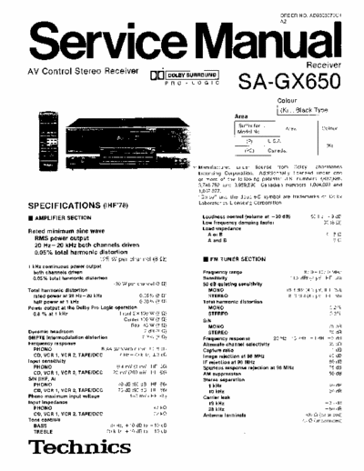 Technics SA-GX650 Technics_SA-GX650_AV_Control_Stereo_Receiver