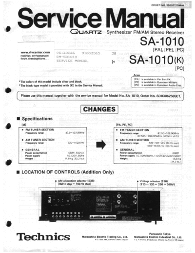Technics SA1010 receiver