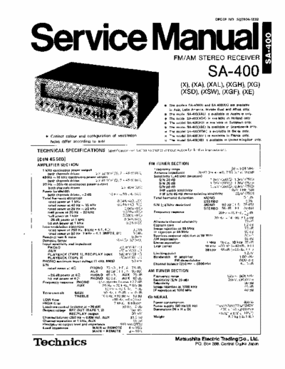 Technics SA400 receiver
