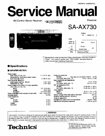 Technics SAAX730 receiver