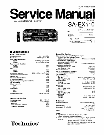 Technics SAEX110 receiver