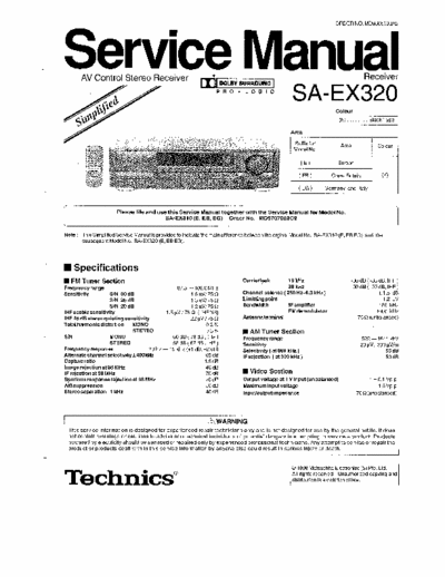 Technics SAEX320 receiver