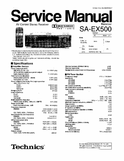Technics SAEX500 receiver