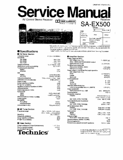 Technics SAEX500GC, SAEX500GN receiver