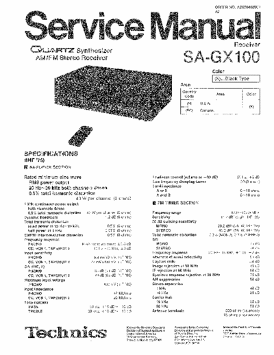 Technics SAGX100 receiver