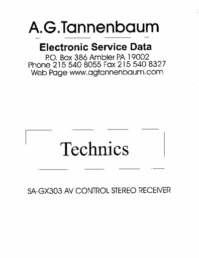 Technics SAGX303 receiver