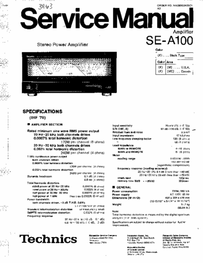 Technics SEA100 power amplifier