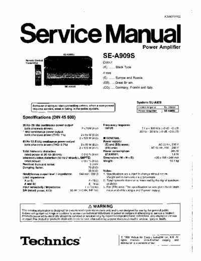 Technics SEA909S power amplifier