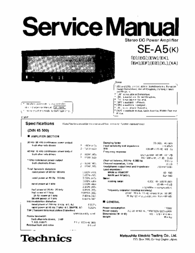 Technics SE-A5 Technics SE-A5 Service Manual PDF