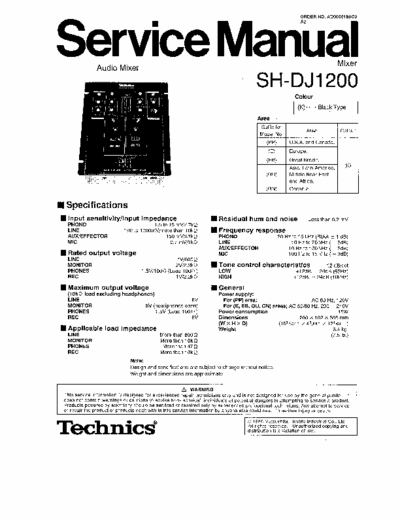 Technics SHDJ1200 DJ mixer