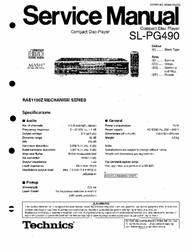 Technics SLPG490 cd