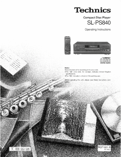 Technics SL-PS840 Technics SL-PS840 Operating Instructions