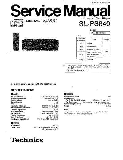 Technics SL-PS840 Service Manual