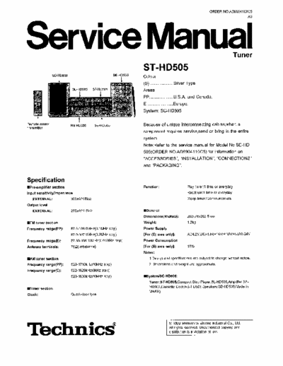 Technics STHD505 tuner