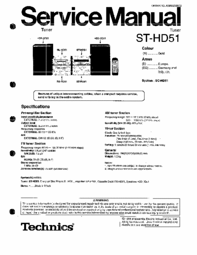 Technics STHD51 tuner