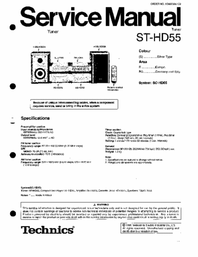 Technics STHD55 tuner