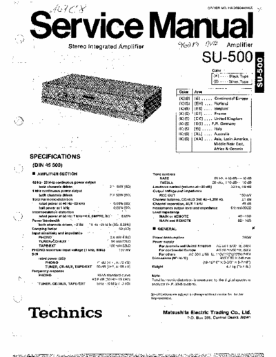 Technics SU500 integrated amplifier