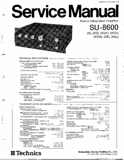 Technics SU8600 integrated amplifier